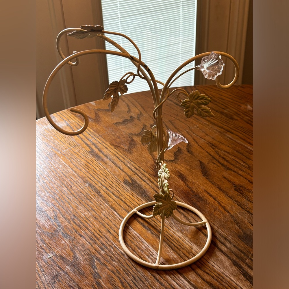 Vintage Mid Century Tole Coffee Mug Tree
